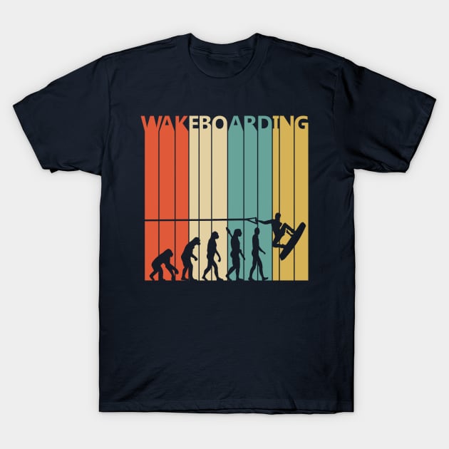 Funny Vintage Wakeboarding Evolution T-Shirt by GWENT